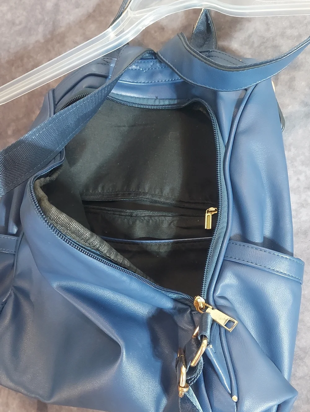CLUCI Navy Blue Faux Leather Convertible Backpack Purse - Everyday Bag